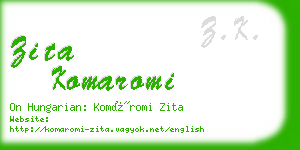 zita komaromi business card